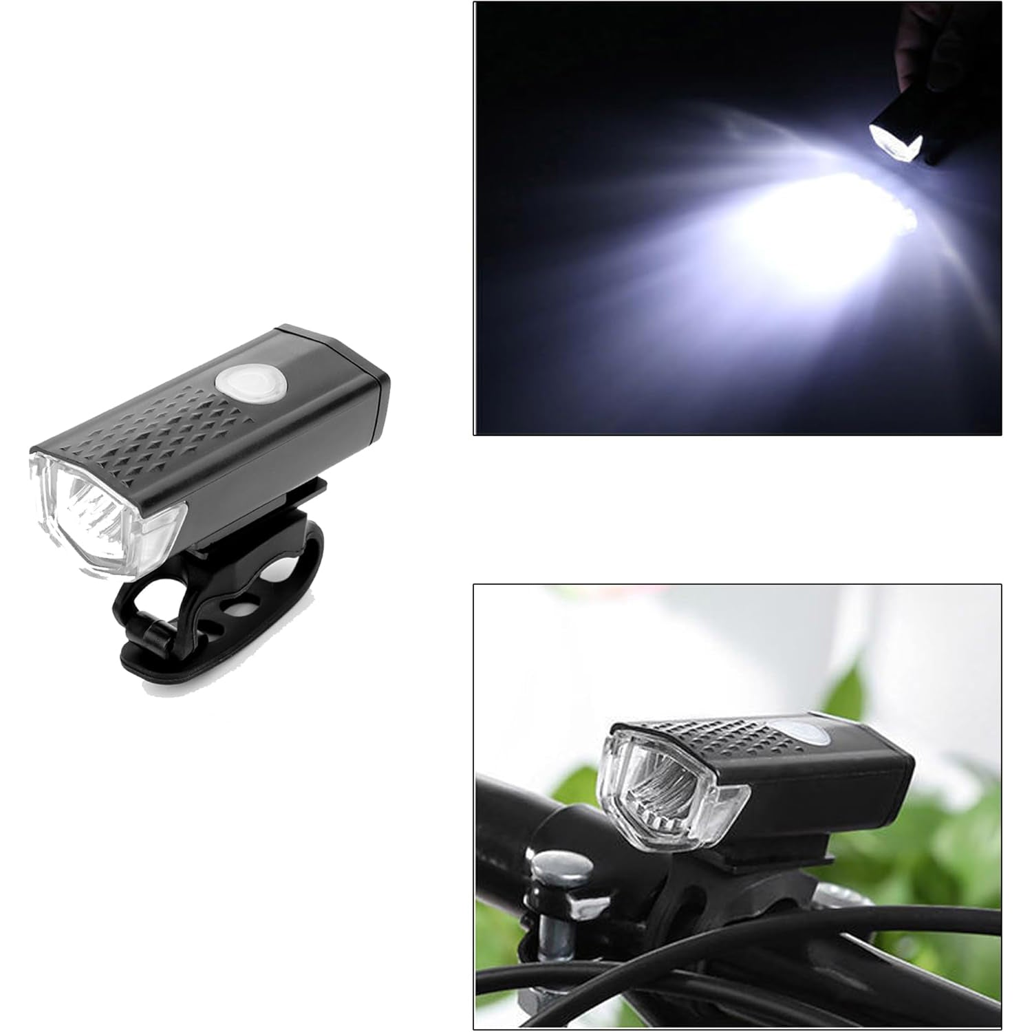 Combo of Bicycle LED USB Rechargeable Head Light and Tail Light (2 Pc Set) Combo of Bicycle LED USB Rechargeable Head Light and Tail Light (2 Pc Set)